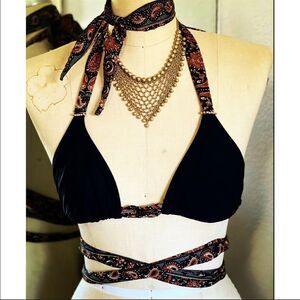Handmade scarf bikini top